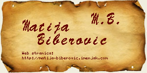 Matija Biberović vizit kartica